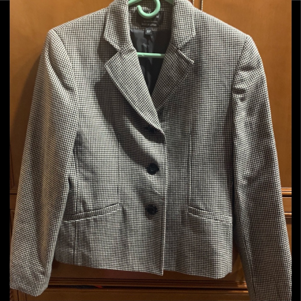 Allani black and white check Women’s blazer size Petite 6